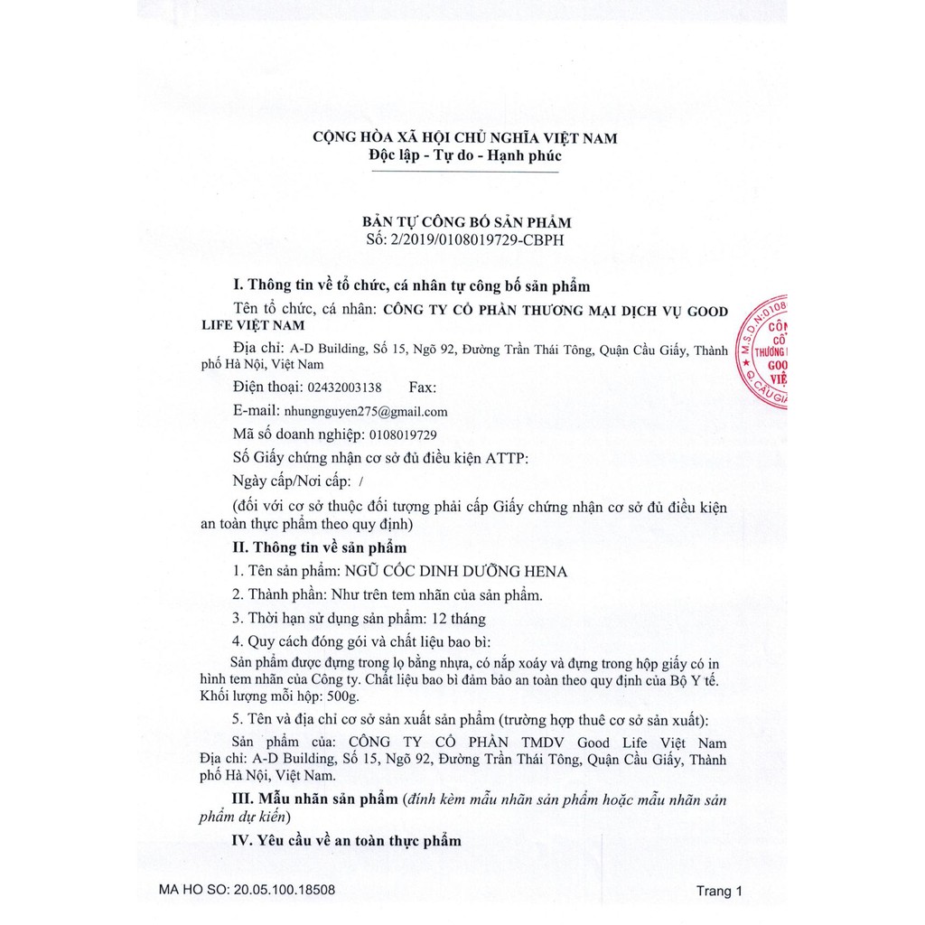 Ngũ cốc ăn sáng dinh dưỡng HENA 500G với hơn 20 loạt hạt, cung cấp bữa ăn sáng dành cho cả gia đình