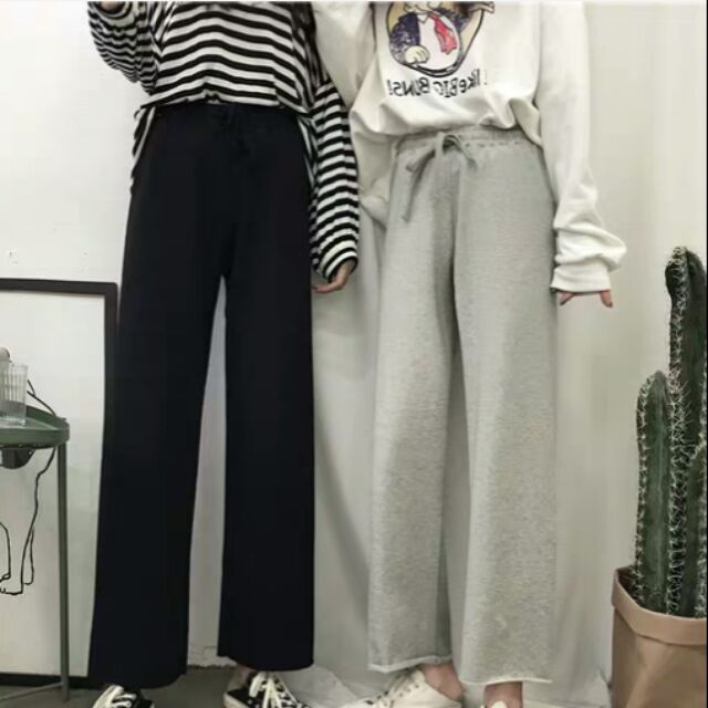 Order Quân thu đông ống rộng cá tính kem ảnh thật