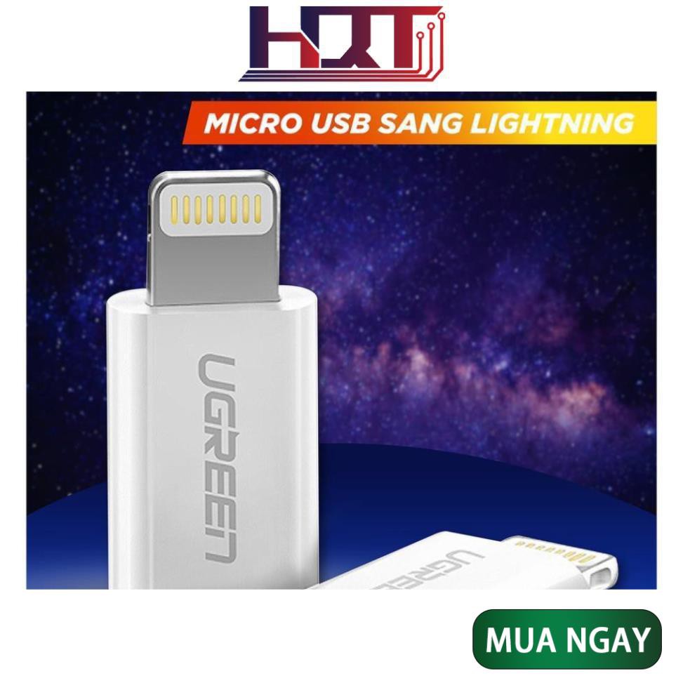 Đầu chuyển đổi UGREEN US258 Micro USB sang Lightning có chứng chỉ MFI