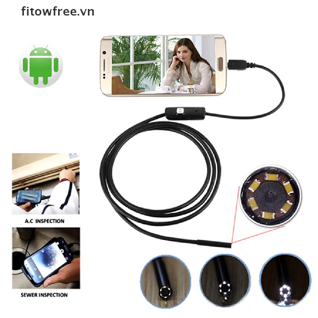 Camera Nội Soi 7mm 1-10m Micro Usb + Usb Hd Cho Android Pc