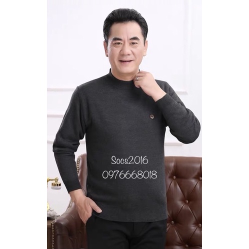 Áo len nam trung niên cổ 5 phân cho bố - ảnh thật hàng có sẵn.