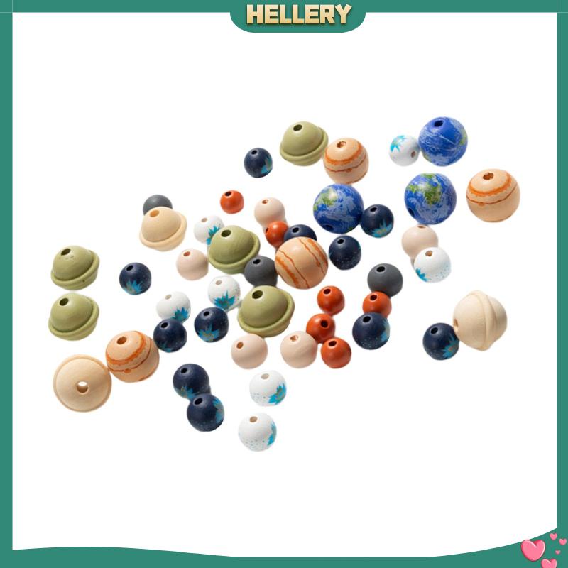 Bộ 30 Hạt Gỗ Nhiều Màu Dùng Làm Vòng Hoa Handmade DIY