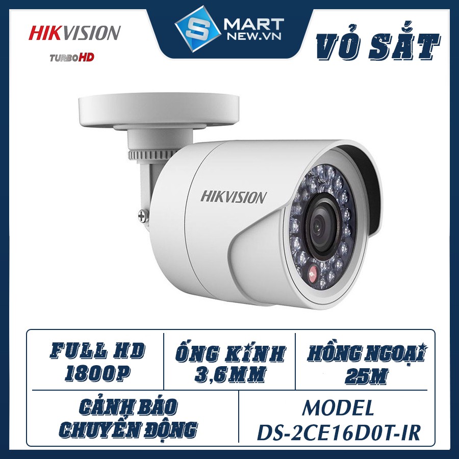 Camera giám sát ngoài trời Hikvision DS-2CE16D0T - IR/IRP - FULL HD1080 - 2.0MP-- Chống nước IP66