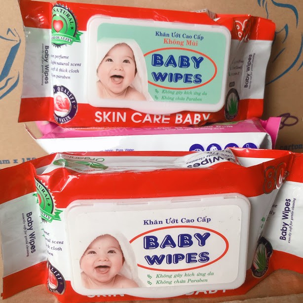 khăn giấy ướt baby wipes 50 tờ có mùi và không mùi