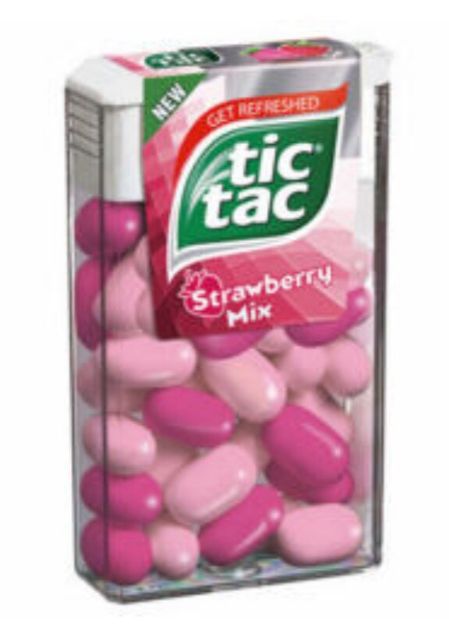 4 Hộp kẹo Tictac hương bạc hà, dâu, cam, bạc hà lục...14.5g