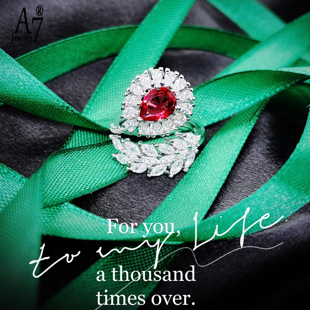 Nhẫn Hở Đính Đá Ruby A7