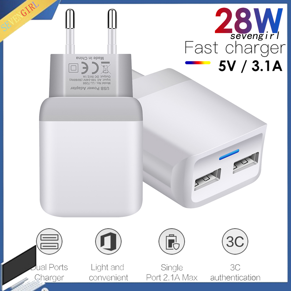 Củ Sạc Nhanh Sev-Qc3.0 Dual Usb 3.1a Có Đèn Led Hiển Thị