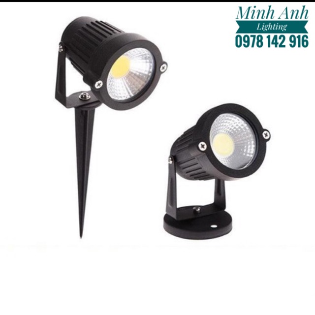 Đèn Chiếu 5W Rọi Cây Rọi Cỏ Trang Trí Sân Vườn Ngoài Trời Thân Đèn Bằng Gang Tặng kèm Chân Ghim Cỏ Minh Anh Lighting