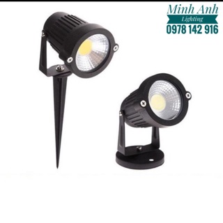 Đèn Chiếu 5W Rọi Cây Rọi Cỏ Trang Trí Sân Vườn  Ngoài Trời Thân Đèn Bằng Gang Tặng kèm Chân Ghim Cỏ Minh Anh Lighting
