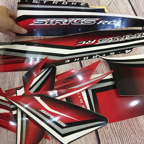 Bộ tem xe Sirius RC đỏ đen - 121T