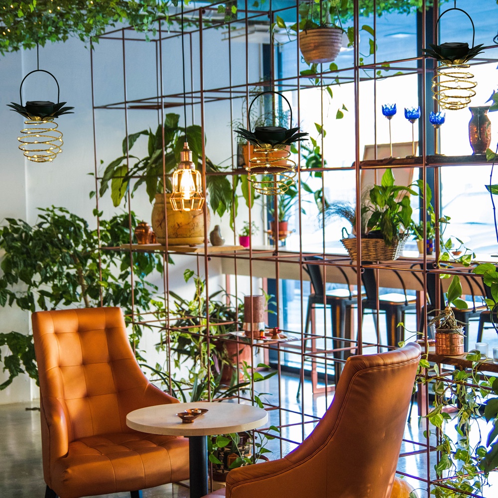 Đèn Led Trang Trí Quả Dứa Đèn Decor Bóng Màu Vàng Ấm Sử Dụng Pin Năng Lượng Mặt Trời Chống Thấm Nước Haochi