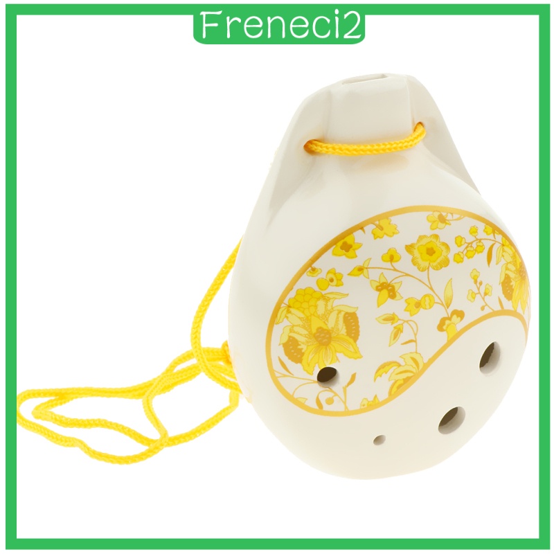 [FRENECI2] Ceramic Alto Ocarina 6 Hole C Key for Children Adult Beginners Students