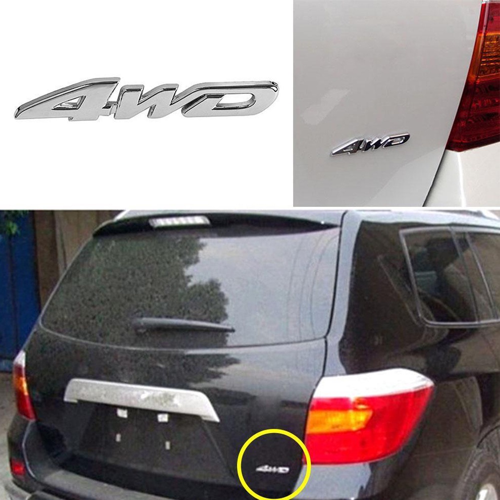 Miếng DáN Kim LoạI Trang Trí Đuôi Xe Hơi Thể Thao CarAcc 4WD V6 V8