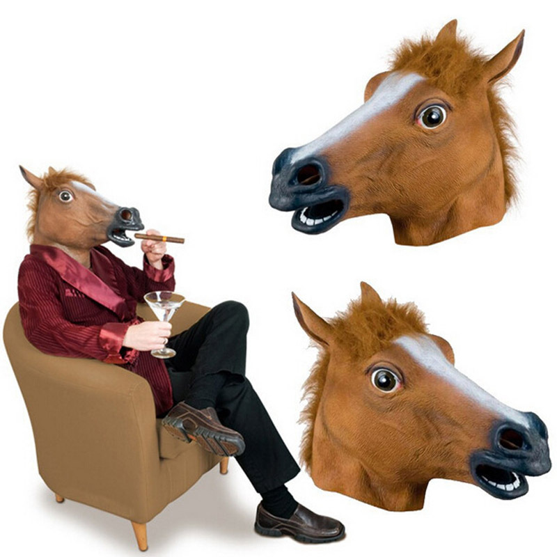 Horse head set of blame sand carving gifts cos funny animal net red head socket mask