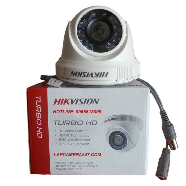 Camera Hikvision DS-2CE56C0T-IRP , Cảm biến High-Performance CMOS 1MP , 1280x720@25fps , Ống kính cố định 2.8mm