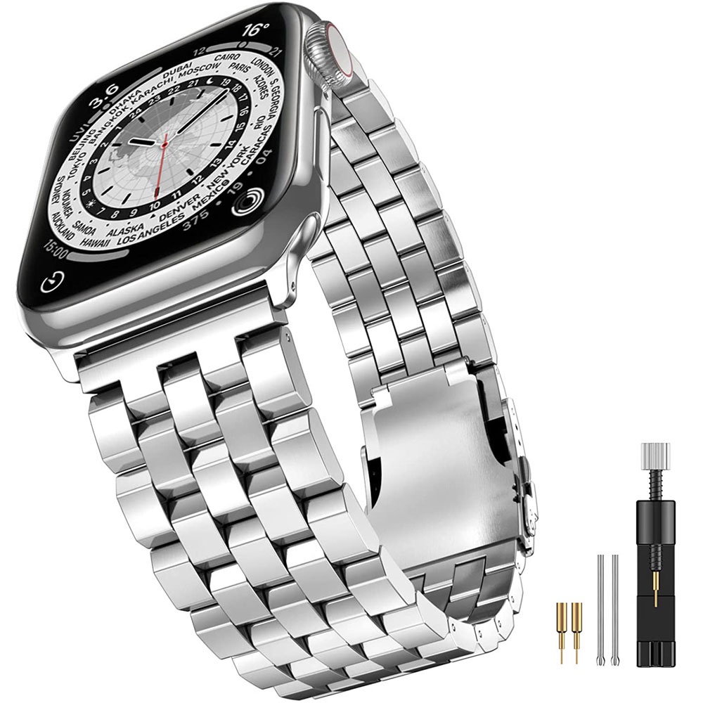 Dây Đeo Bằng Thép Không Gỉ Nâng Cấp Cho iWatch 7 6 SE 5 4 3 45mm 41mm