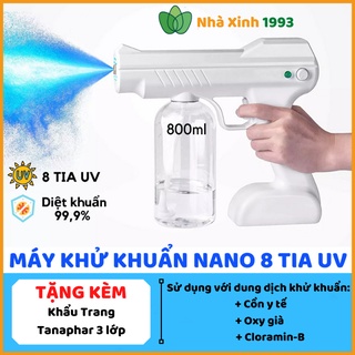Máy khử khuẩn nano 8 tia UV Atomizer, Súng khử khuẩn phun cồn tia UV cầm tay, Máy khử trùng phun sương diệt khuẩn