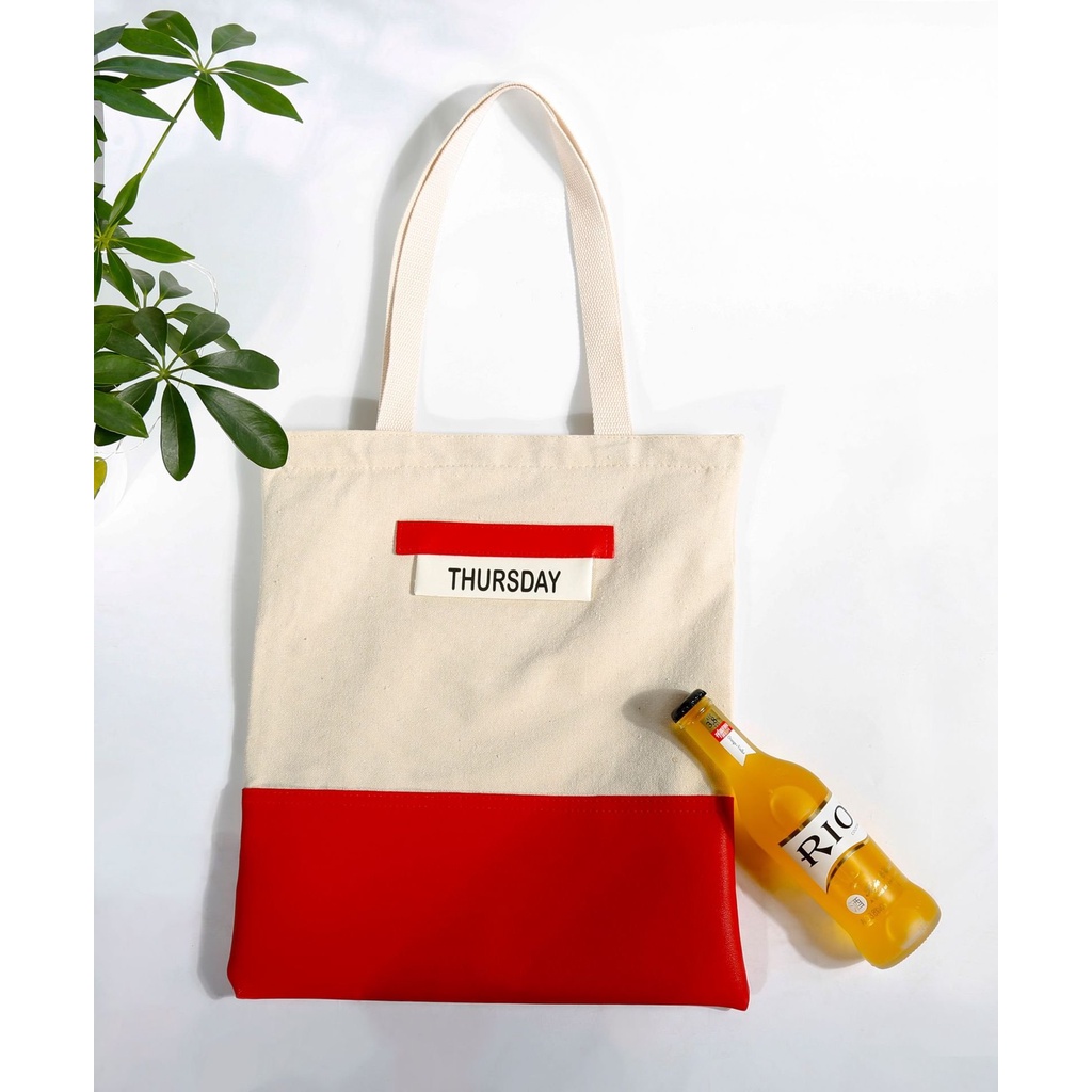 Túi vải canvas giá rẻ thời trang đeo vai đựng đồ - Túi tote phong cách Hàn Quốc