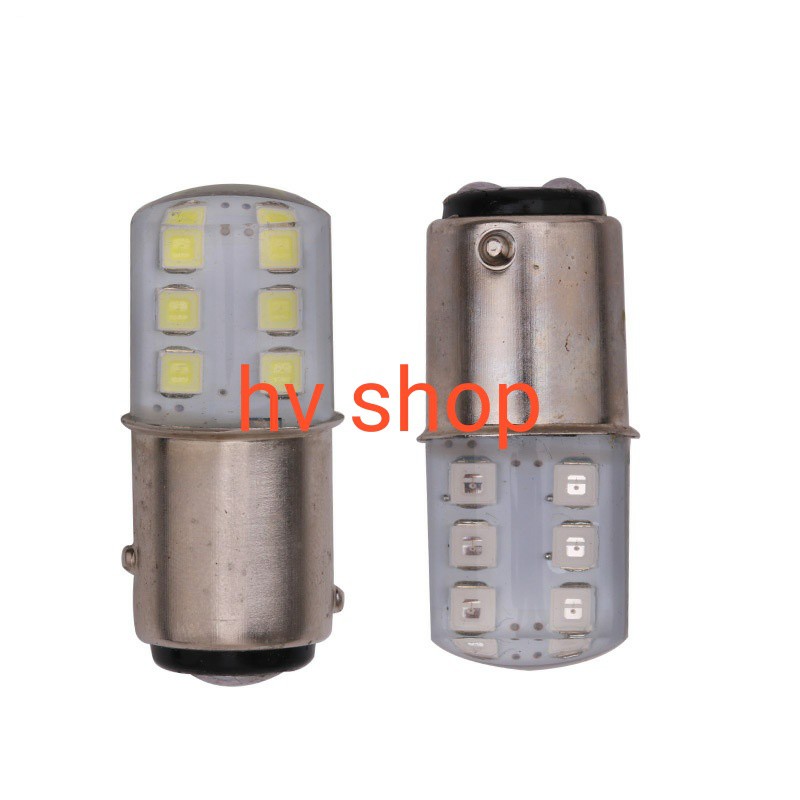 Led xe may bóng đèn led hậu chớp 12 tim smd gắn xe máy 1157