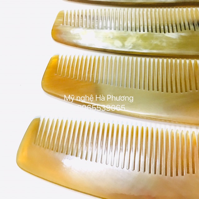Lược sừng chải tóc mẫu lược gia đình 2 loại răng nhỏ và vừa( M - 13cm)