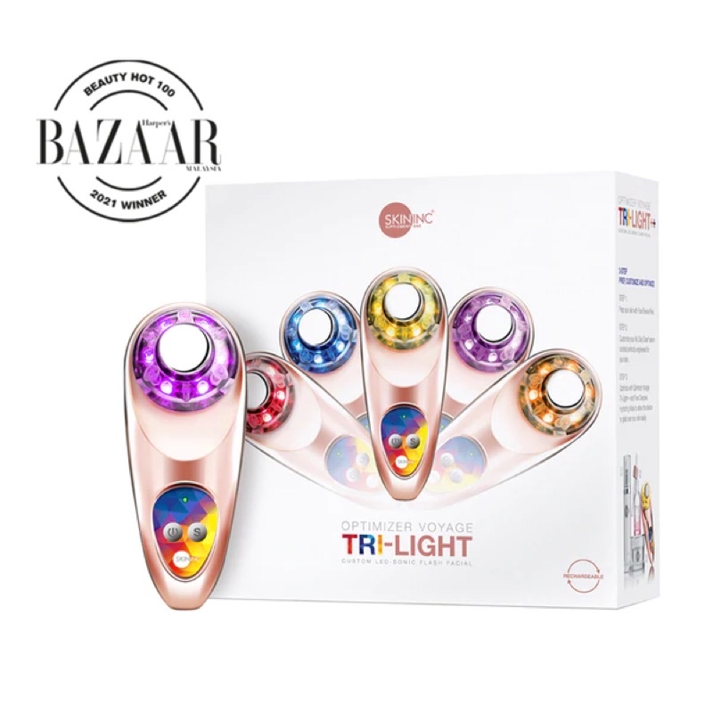 MÁY CHĂM SÓC DA SKIN INC Optimizer Voyage TRI - LIGHT ++ 5 đèn Led Phiên bản sạc pin USB
