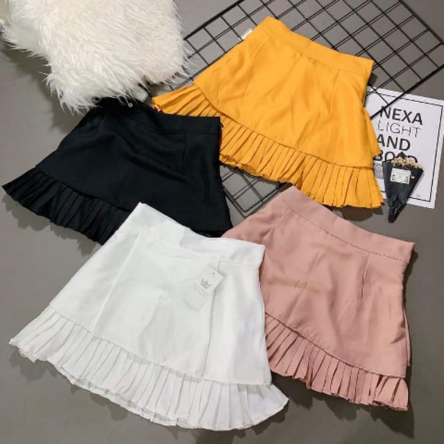 Chân váy dập ly mini ảnh thật