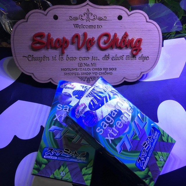 Bao Cao Su Sagami Xtreme Spearmint Hương Bạc Hà - Hộp 10 Cái