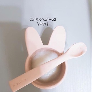 🎀 CÓ SẴN 🎀 SET BÁT THÌA ĂN DẶM SILICONE CAO CẤP ROCOU NỘI ĐỊA HÀN
