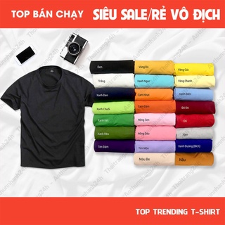 Áo Thun Trơn Nam Nữ Nhiều Màu Vải Dày Không Xù Lông (Áo trẻ em - người lớn - Fullsize)
