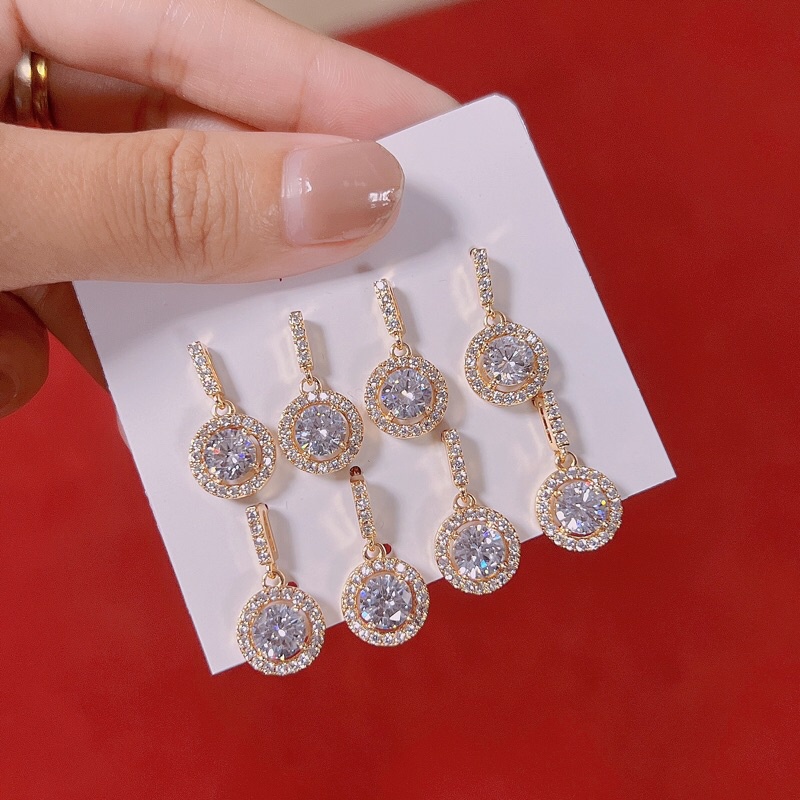 Bông tai hột cam kết không đen k gỉ siêu bền màu BXP44