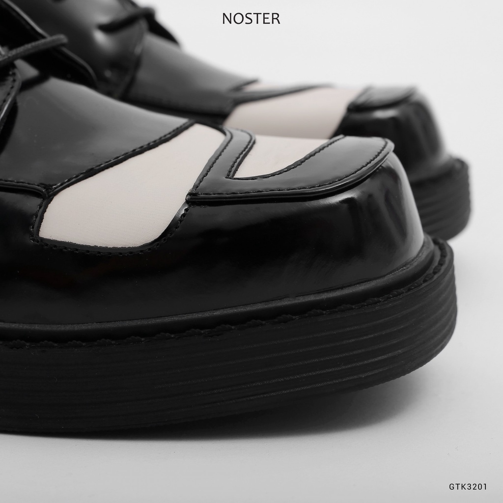 Giày da nam mũi vuông, đế tăng chiều cao, chất da đẹp - Thương hiệu NOSTER mã GTK3201