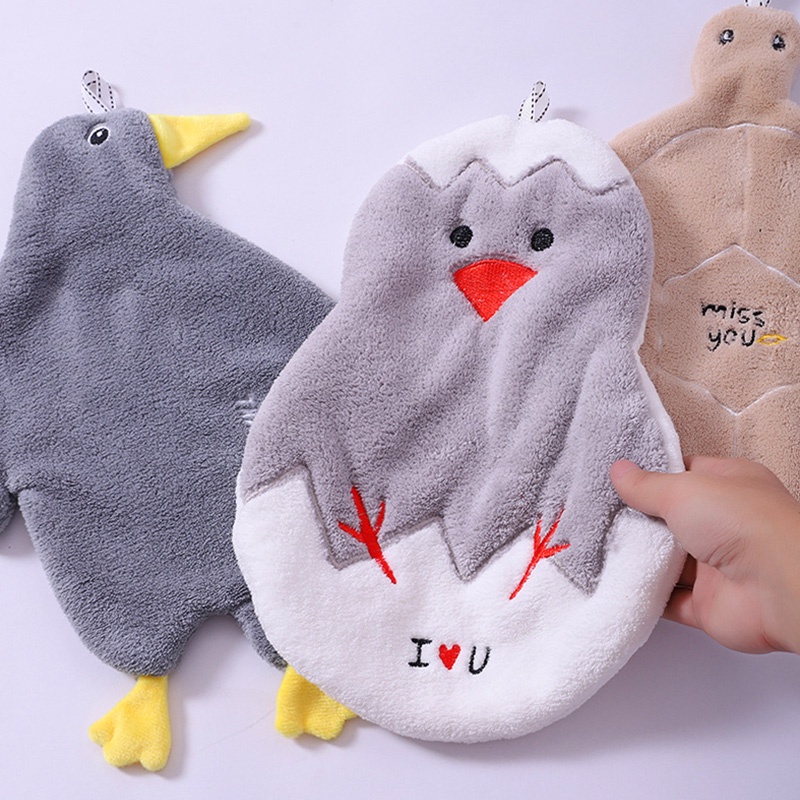 Only HOUSE Khăn Lau Tay Treo Nhà Vệ Sinh Dày Dặn Thấm Hút Tốt Hình Gấu / Vịt Dễ Thương