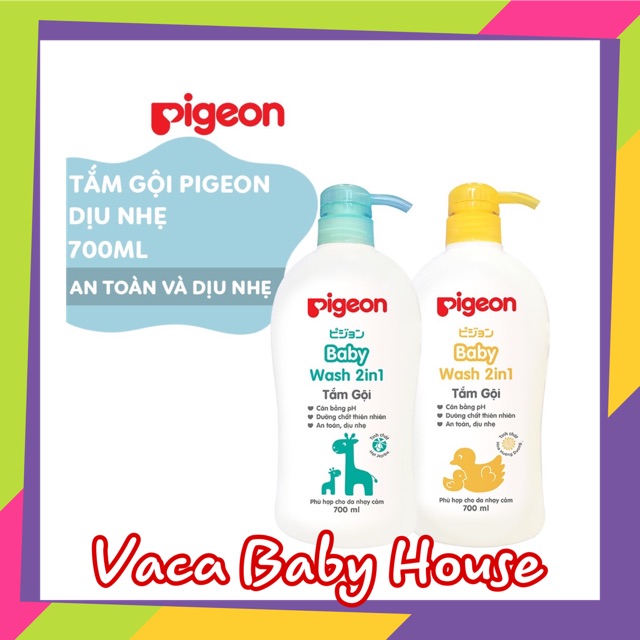 (HCM - MẪU MỚI) Sữa tắm gội toàn thân cho bé Pigeon Baby wash 2in1 chai 700ml