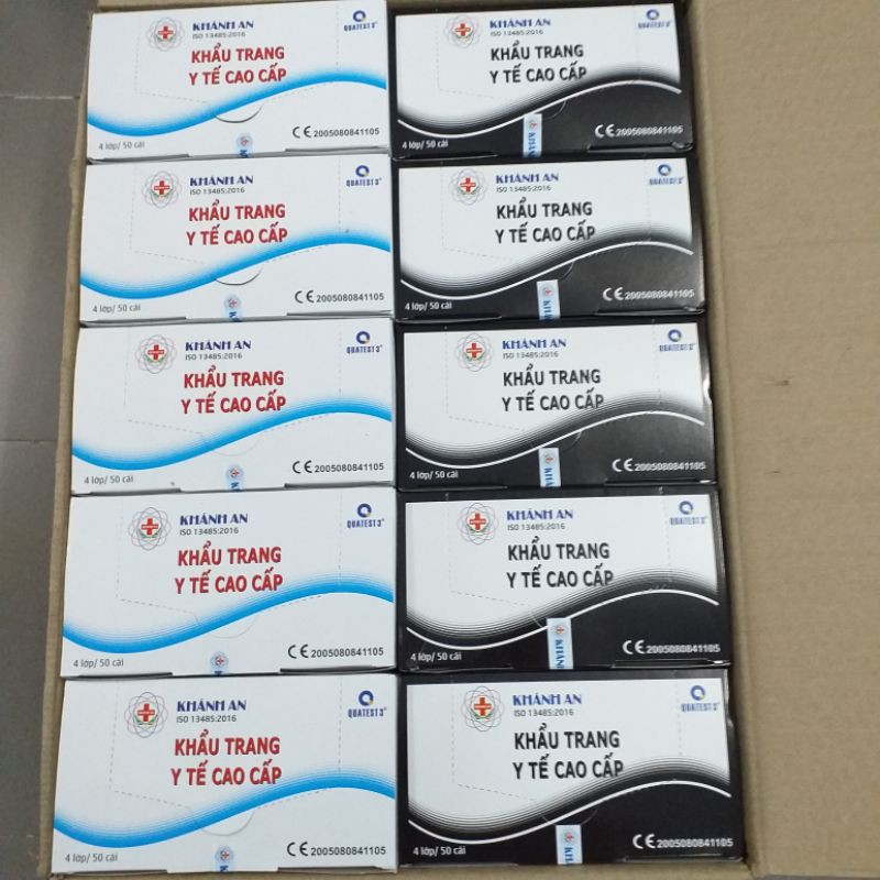 Khẩu trang Trắng Khánh An 4 lớp Túi 10 cái Hộp 50 cái | BigBuy360 - bigbuy360.vn