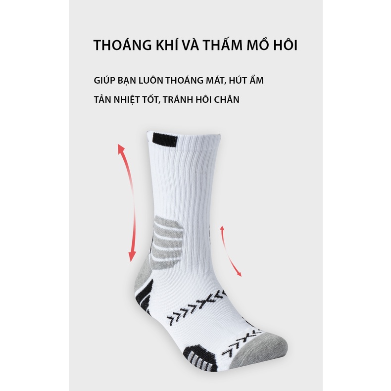 Tất Thể Thao Cổ Cao Chuyên Nghiệp AOLIKES Thông Thoáng Thấm Hút Mồ Hôi Bảo Vệ Gót Chân