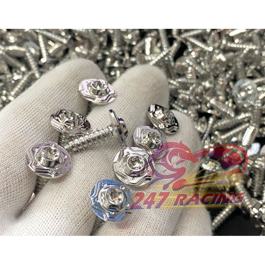 Ốc Salaya 5li18 Inox 304 đầu Sao Xéo gắn phụ kiện xe máy