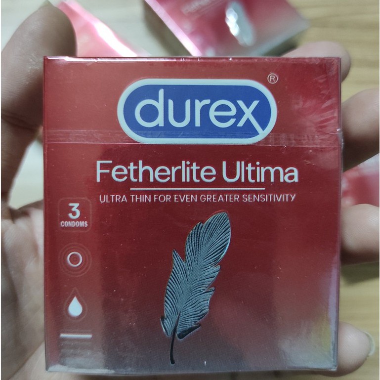 Bộ 3 hộp bao cao su Siêu Mỏng Durex Fetherlite Ultima [Hộp 3 bao] TẶNG 1 Hộp bao cao su VIP 3 bao/hộp