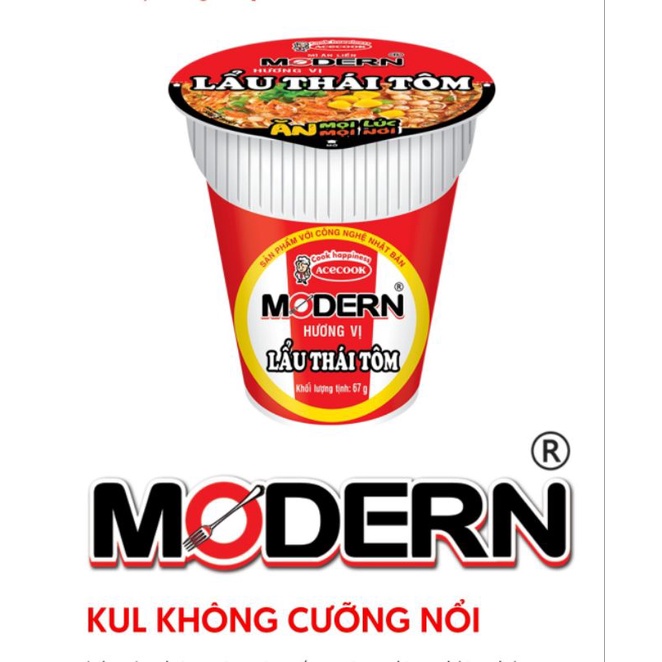 Mì Ly Modern Lẩu thái tôm và Ly Modern thịt bằm