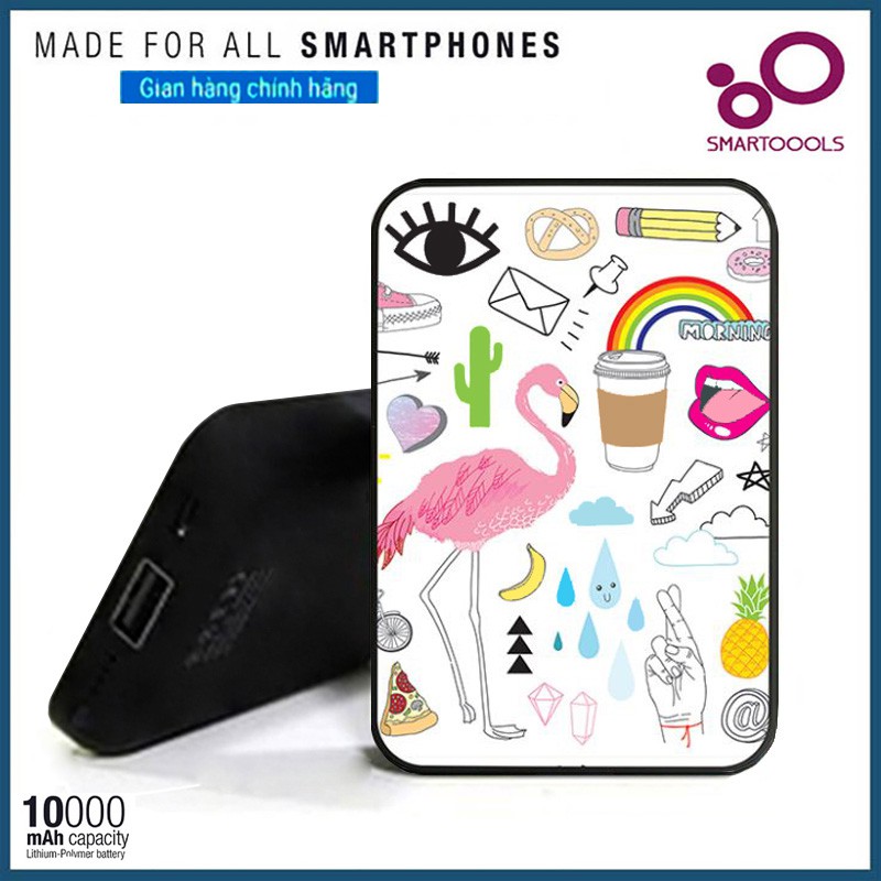 Pin Sạc Dự Phòng Độc Đáo Chính Hãng SmarToools 10000mAh Hình TRAVEL WILD (Tặng Kèm Cáp)