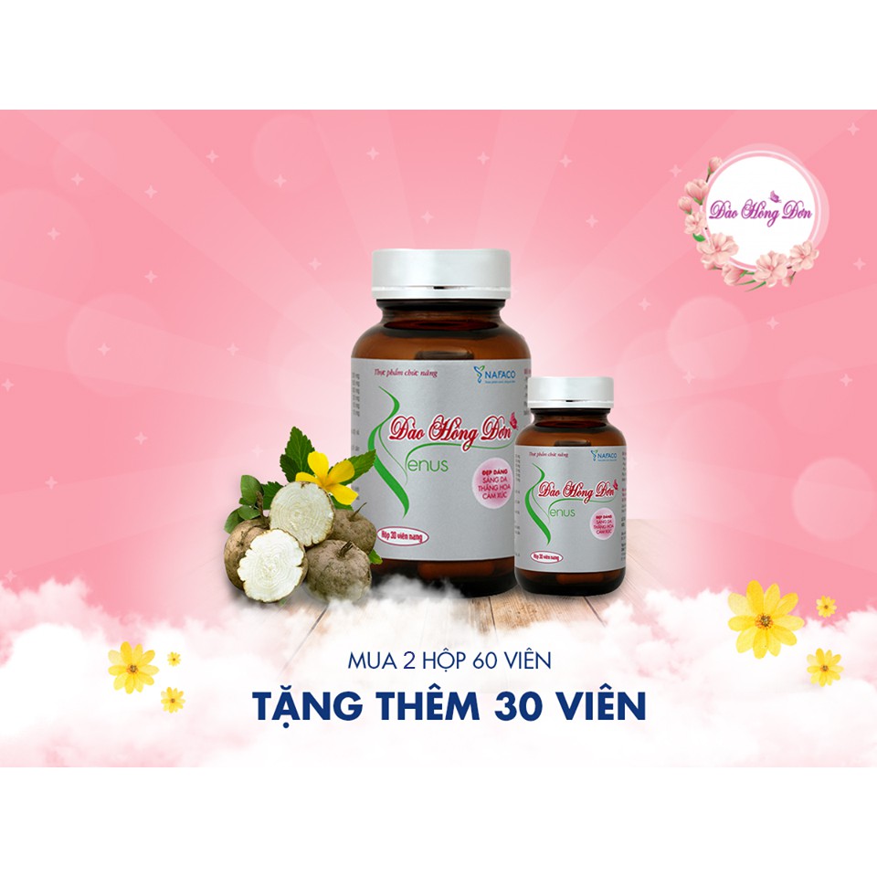 [CHÍNH HÃNG] Viên Nở Ngực Đào Hồng Đơn Venus Lọ 60v ( che tên khi giao )