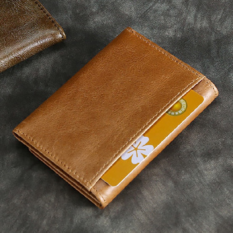 Ví Da Đựng Thẻ Phong Cách Vintage Cho Nam