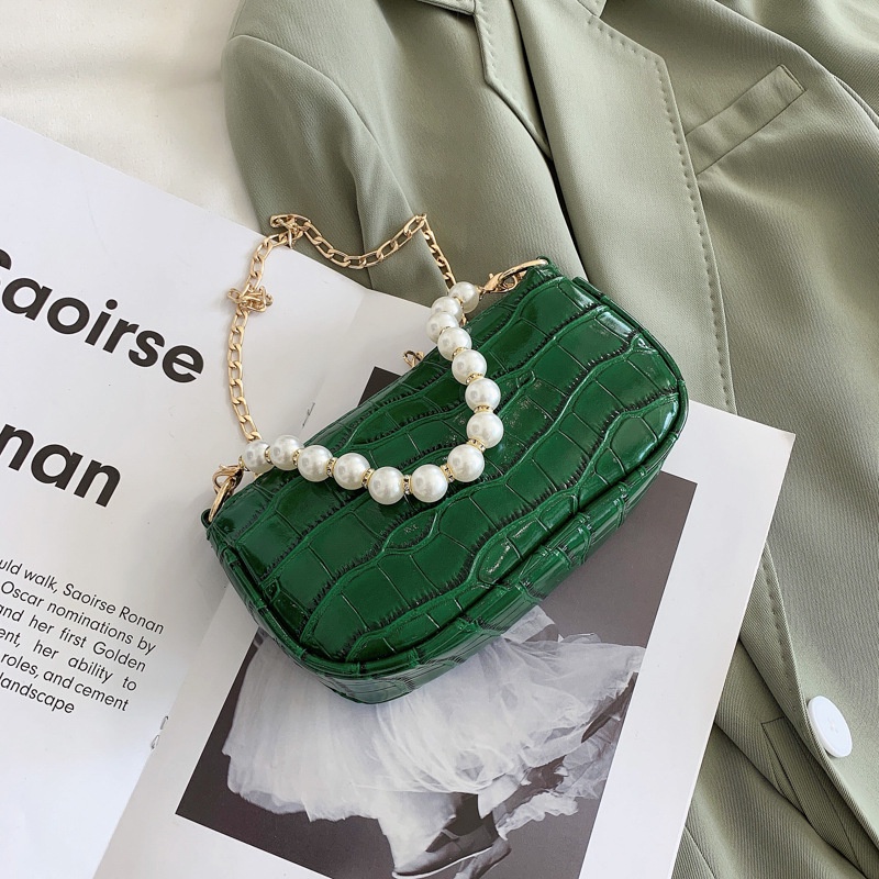 IELGY Túi Đeo Vai Đính Ngọc Trai Giả Phong Cách Phương Tây Thời Trang Cho Nữ