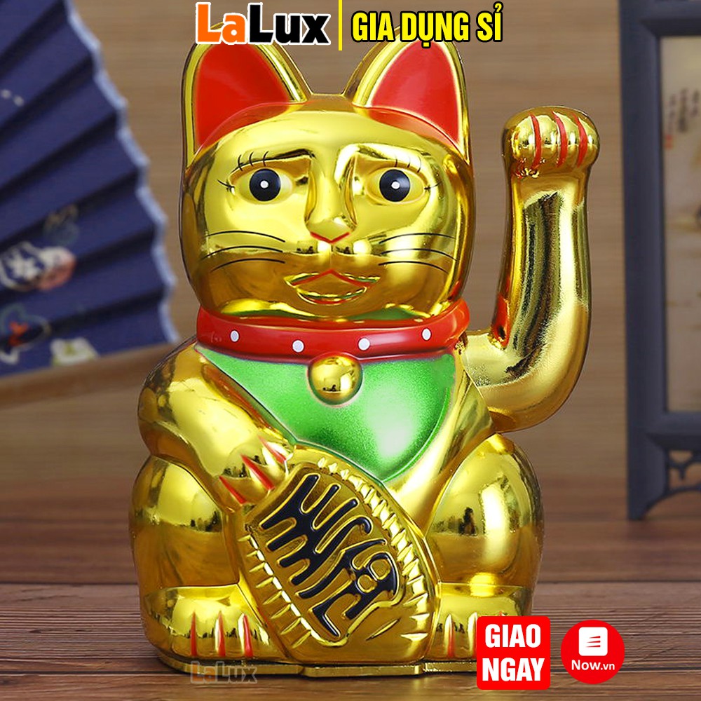 [0258] Mèo Thần Tài Vẫy Tay LOẠI LỚN - Mèo Phú Quý Cao Cấp , Mèo Phong Thủy LALUX