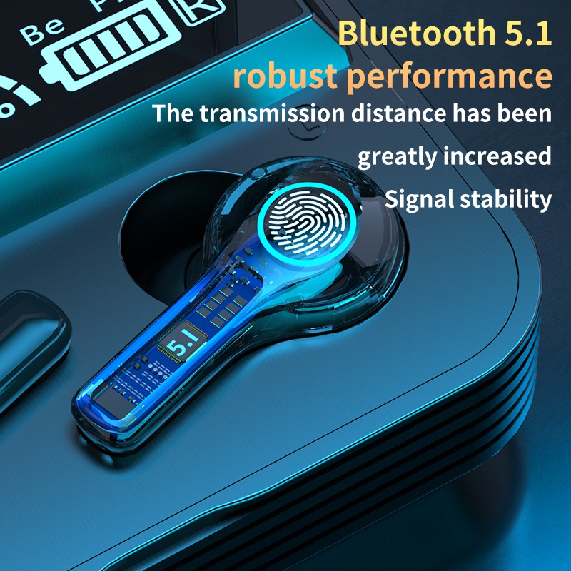 Tai Nghe Bluetooth 5.1 R1 Tws Có Đèn Led