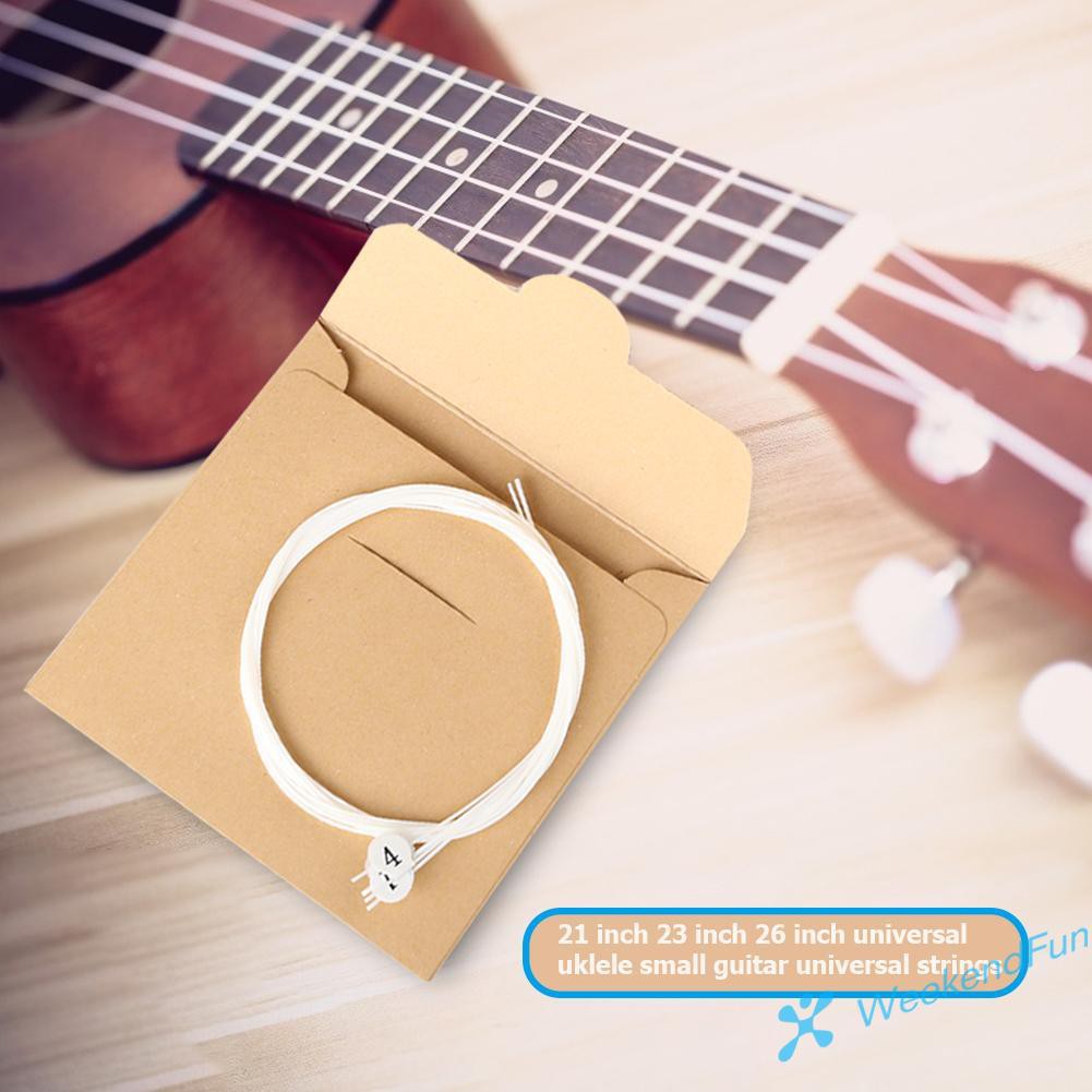 Set 4 Dây Thay Thế Màu Trắng Cho Đàn Ukulele 21 23 26 Inch