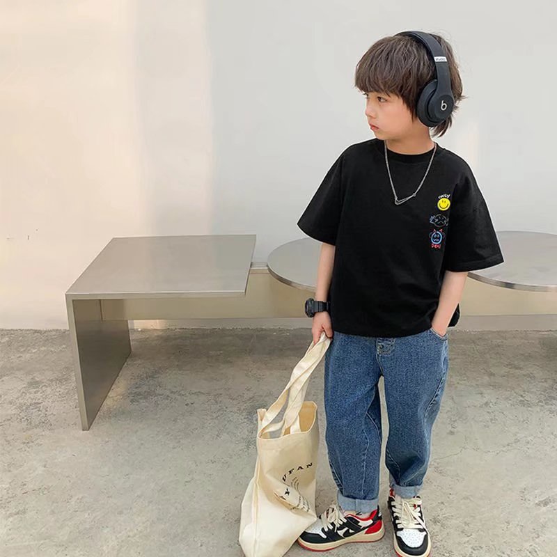 Áo thun BXPB cotton tay ngắn in họa tiết thời trang mùa hè cho bé trai 3-15 tuổi