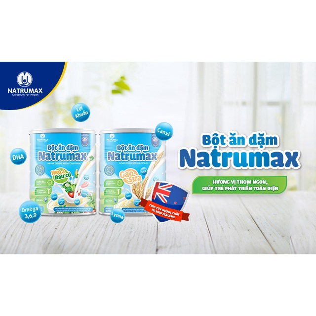 Bột ăn dặm cho bé từ 6-12 tháng Natrumax vị gạo sữa - heo và rau củ 200g