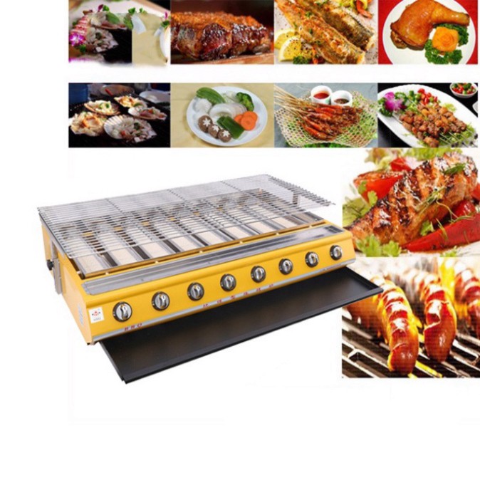 [Mã ELHADEV giảm 4% đơn 300K] Bếp nướng hải sản bằng gas, nướng thịt bbq 8 đầu đốt loại lớn ETON ET-K288