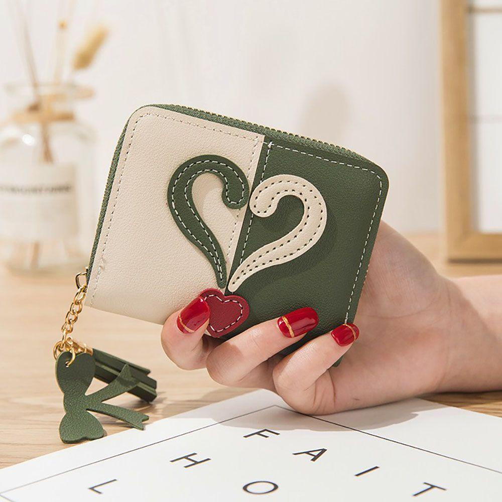 SOMEDAYZL Ví Ngắn Đựng Thẻ Tín Dụng Hình Trái Tim Đơn Giản Cho Nữ