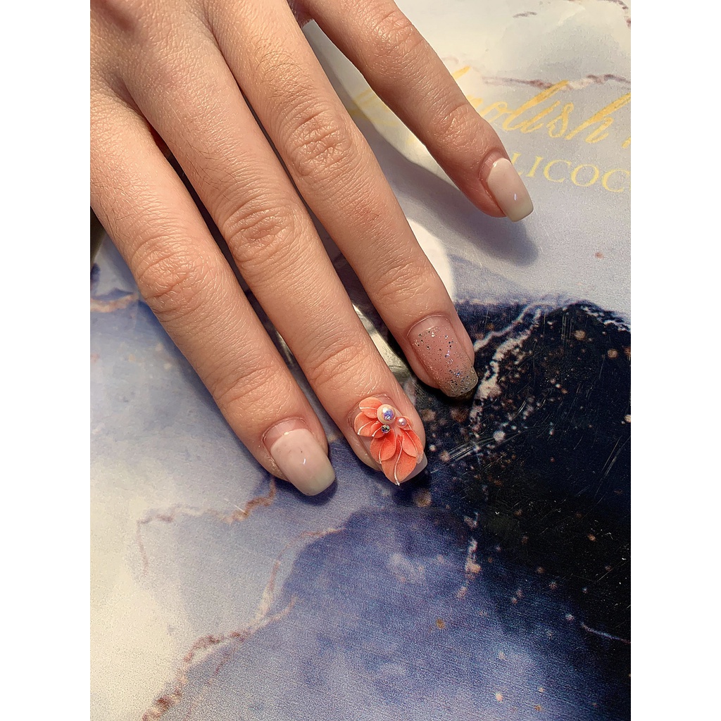 hoa bột nail - hoa góc tay